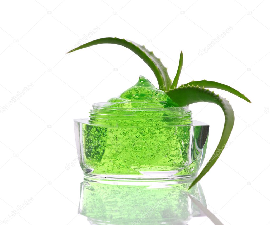 green gel and aloe