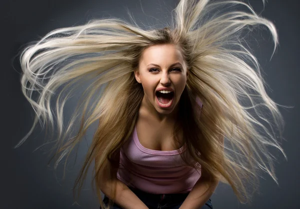 Portrait of expression young woman — Stock Photo, Image