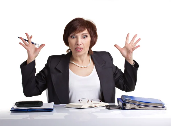Business woman in stress — Stock Photo, Image