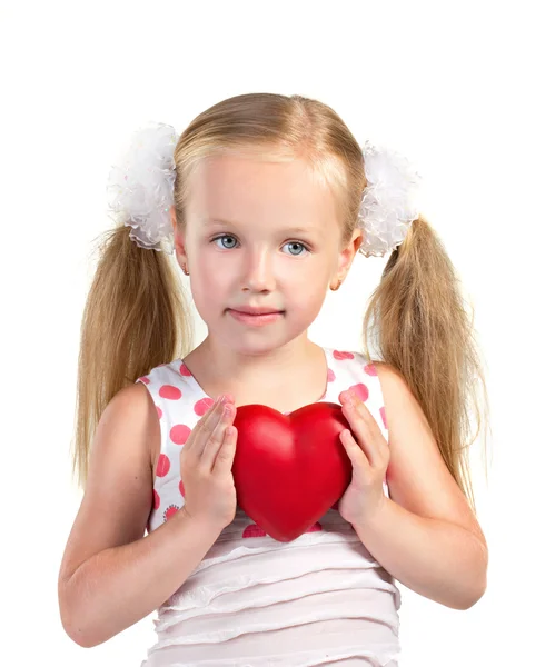 Girl holding heart — Stock Photo, Image