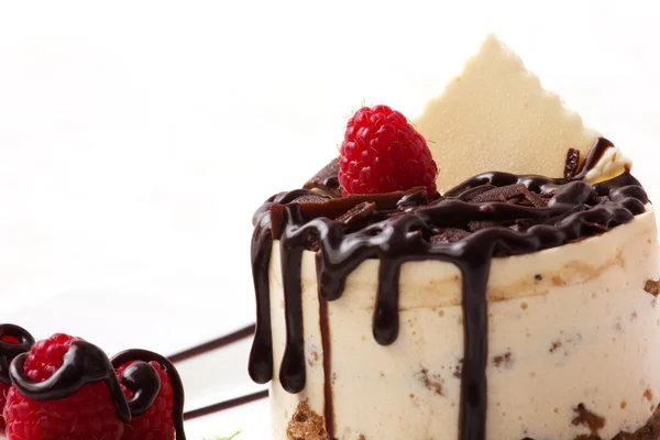 Cake with chocolate and raspberry — Stock Photo, Image