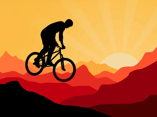Biker in mountains — Stock Photo, Image