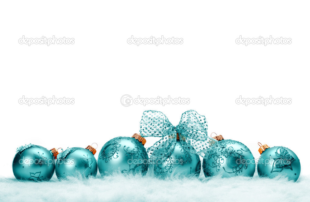 row of Christmas balls