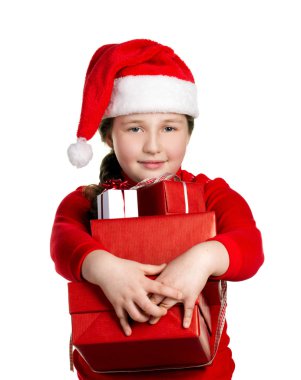 hediye kutuları ile kız