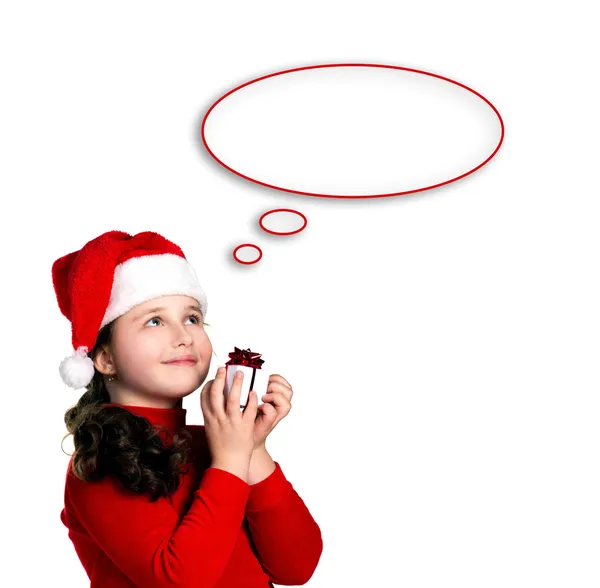 Vánoce, dívka s dárek — Stock fotografie