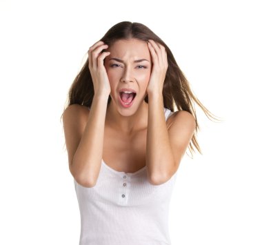 ağlayan genç kadın