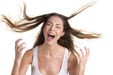 çığlık atan bir kadın portresi