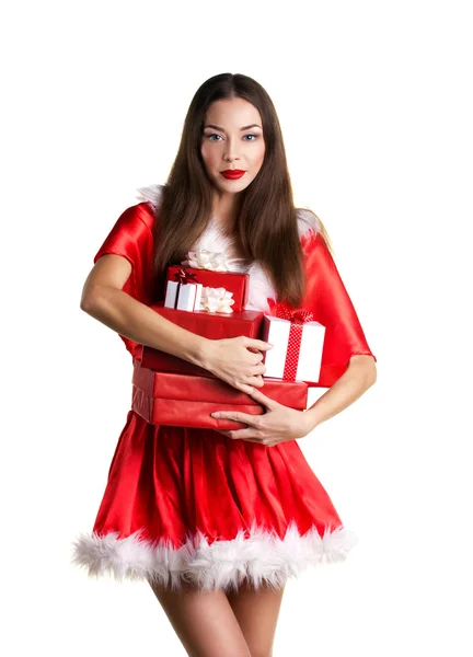 Beautiful girl with presents — Stock Photo, Image