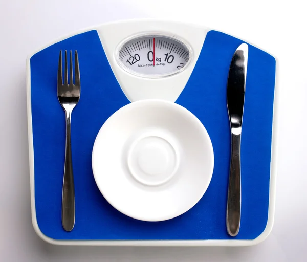 Diet menu on scale — Stock Photo, Image
