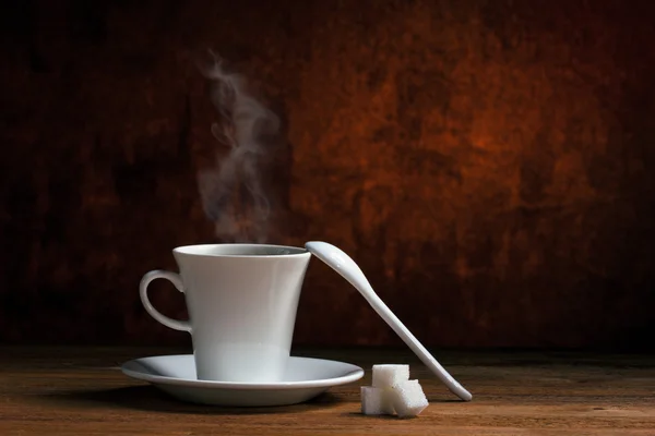 Filiżanka kawy i cukru — Zdjęcie stockowe