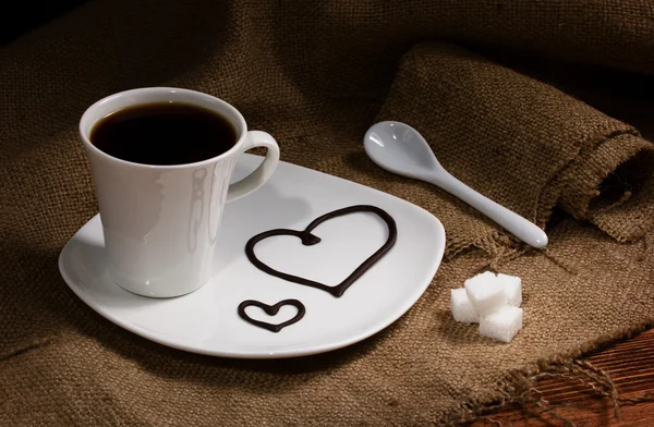 Café con corazones —  Fotos de Stock