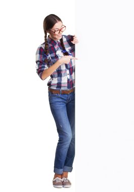 afiş ile genç kız