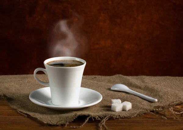 Coffee with smoke — Stock Photo, Image