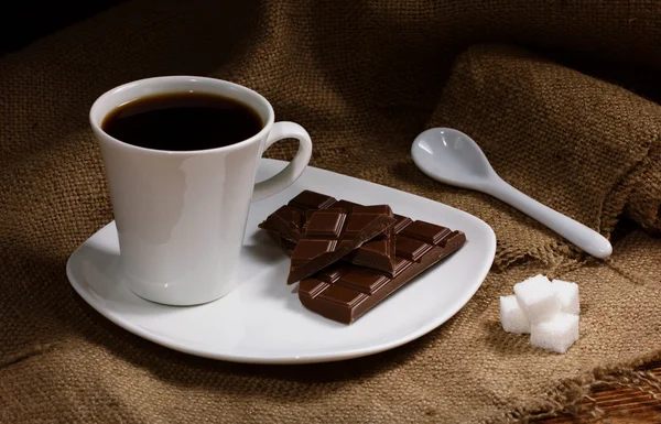 Koffie en chocolade — Stockfoto