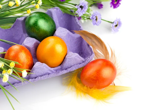 Postal de Pascua con huevos — Foto de Stock