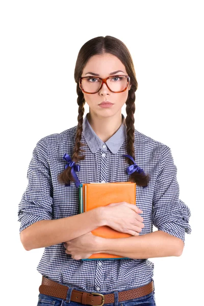 Ragazza con libri — Foto Stock