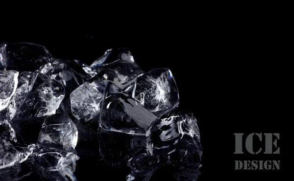 Ice on black — Stock Photo, Image