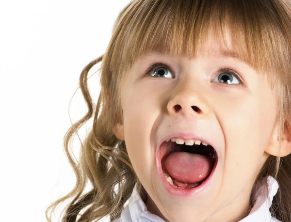 Retrato de una niña gritando — Foto de Stock