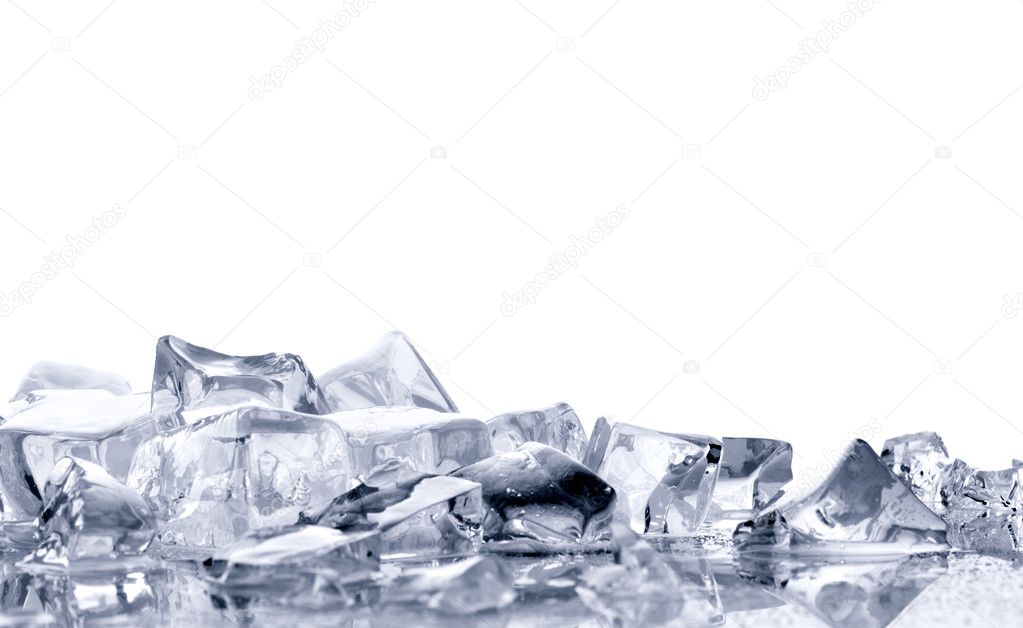 Ice  on  white background