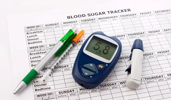 Diabetes-Konzept mit Glukometer — Stockfoto