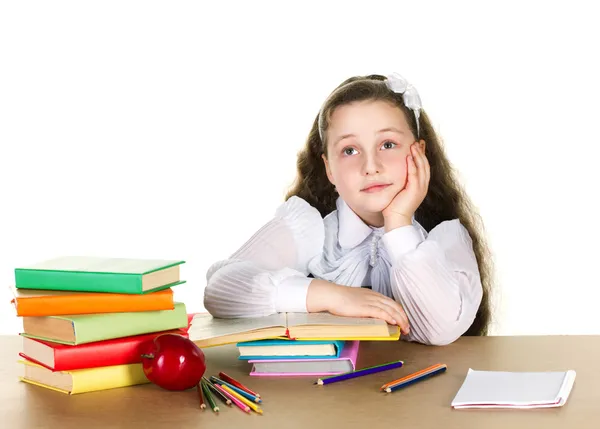 Pensive school girl Royalty Free Stock Images