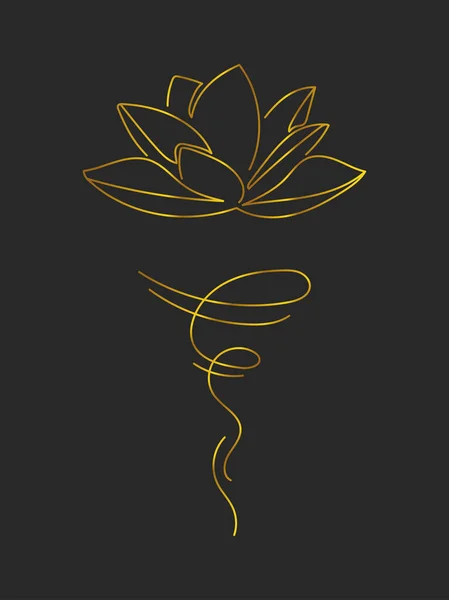 Linienkunst Aus Lotus — Stockvektor