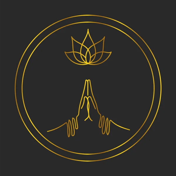 Namaste Lotus Teken — Stockvector