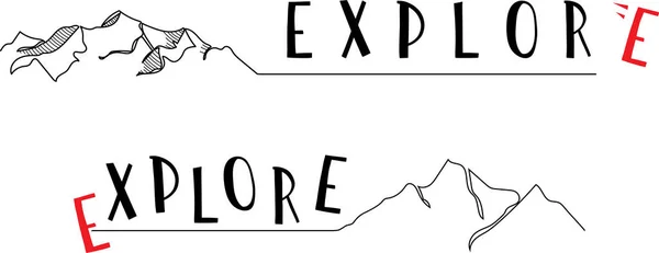 Signe Drôle Avec Explorer Mot Montagne — Image vectorielle