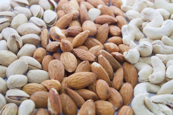 Mandorle, anacardi e pistacchi — Foto Stock