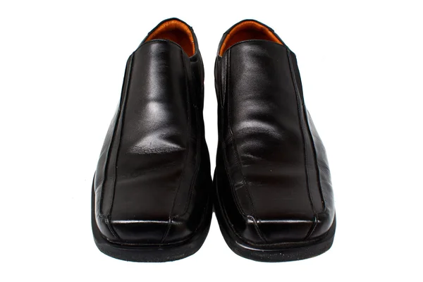 Черные кожаные туфли — стоковое фото