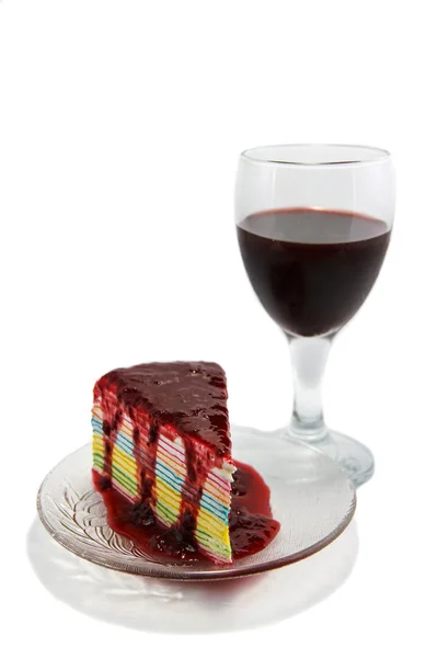 ケーキとワイン — ストック写真
