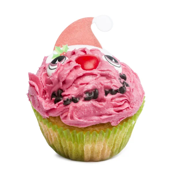 Christmas cupcake on white background in front of white background — Stock Photo, Image