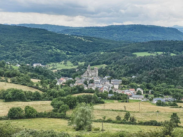 Utsikt Över Gamla Byn Saint Nectaire Auvergne Känd För Sin — Stockfoto