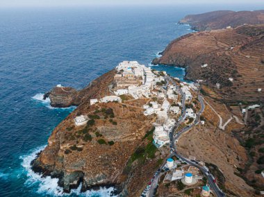 Kastro, Sifnos Yunan adası, yaz manzarası
