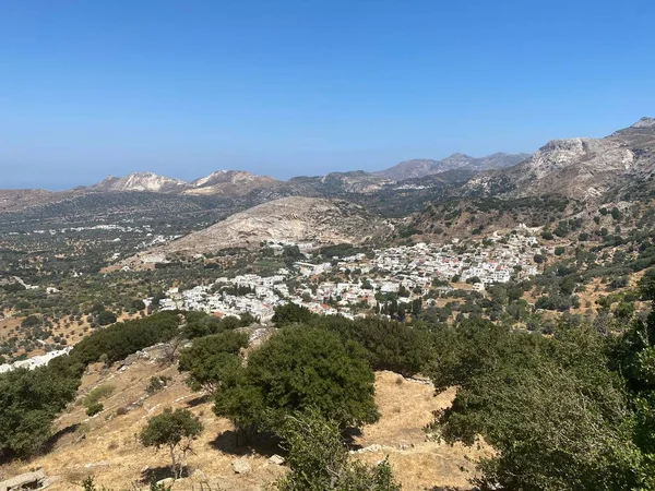 Vacker Bergsby Filoti Naxos Grekland — Stockfoto