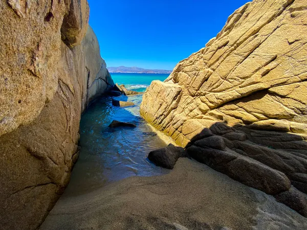 Miniatűr Strand Öböl Naxos Szigeten — Stock Fotó