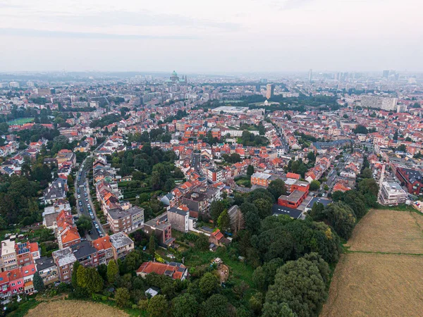 파노라마는 브뤼셀 지역을 전경에서 수있다 노을에 갠지스강 시에서 바라본 — 스톡 사진