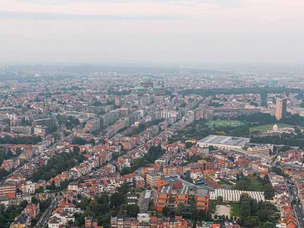 Flygfoto Panorama Över Bryssel Huvudstadsregionen Och Förorten Förgrunden Utsikt Från — Stockfoto