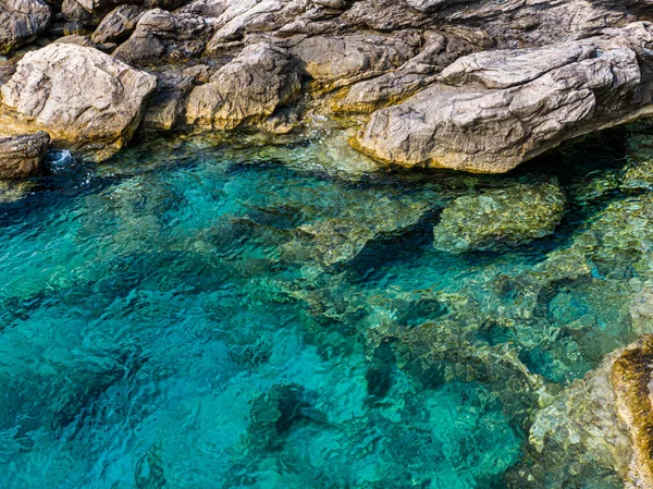 Antenn Över Öppen Havsyta Amorgos Grekisk — Stockfoto