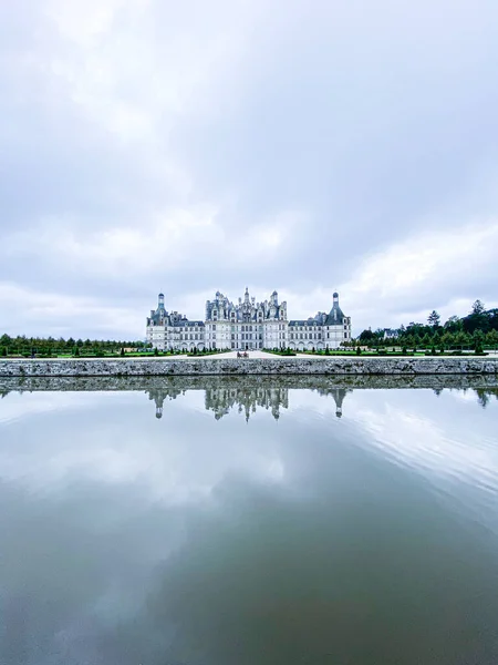 Vue Grand Angle Château Chambord Dans Vallée Loire Avec Ses — Photo