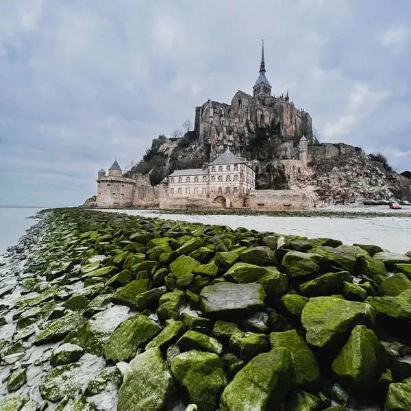 Mont Saint Michel 教科文组织欧洲诺曼底世界遗产所在地 — 图库照片