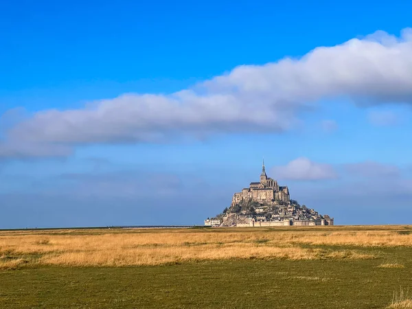 Salt Marsh Mont Saint Michel Landscape Normandy Unesco World Heritage — 스톡 사진