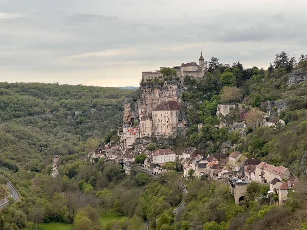 Schönes Dorf Rocamadour Département Lot Südwestfrankreich Das Heiligtum Der Jungfrau — Stockfoto