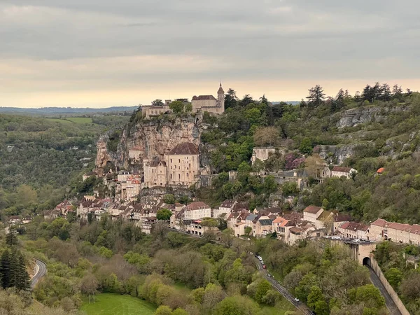 Krásná Vesnice Rocamadour Departementu Lot Jihozápadní Francie Jeho Svatyně Panny — Stock fotografie