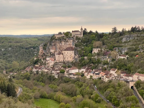 Krásná Vesnice Rocamadour Departementu Lot Jihozápadní Francie Jeho Svatyně Panny — Stock fotografie