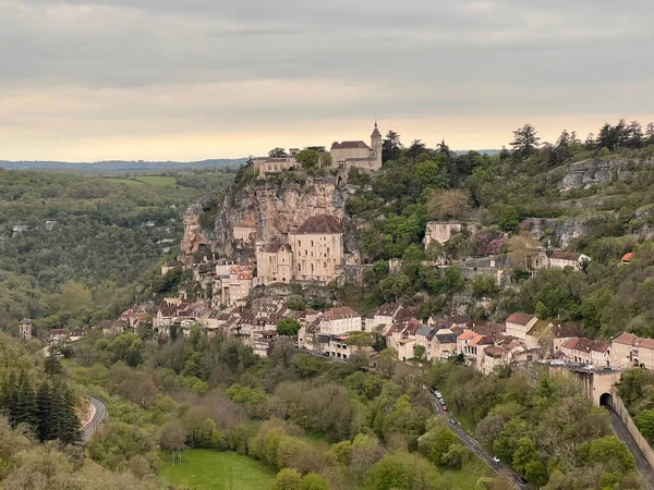 Krásná Vesnice Rocamadour Departementu Lot Jihozápadní Francie Jeho Svatyně Panny — Stock fotografie