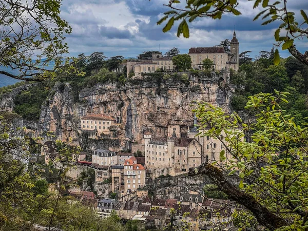 Schönes Dorf Rocamadour Département Lot Südwestfrankreich Das Heiligtum Der Jungfrau — Stockfoto