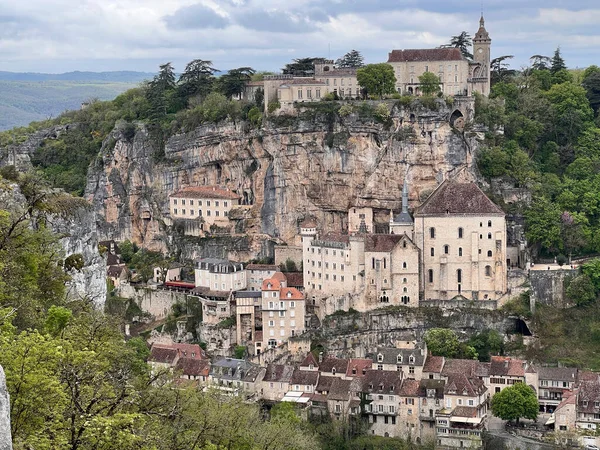 Vacker Rocamadour Lot Departement Sydvästra Frankrike Dess Helgedom Jungfru Maria — Stockfoto