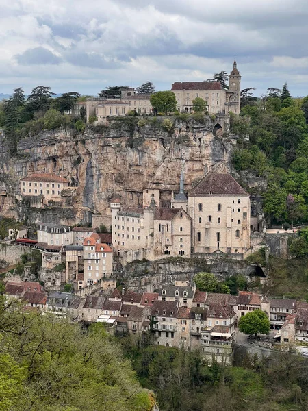 Krásná Vesnice Rocamadour Departementu Lot Jihozápadní Francie Jeho Svatyně Panny — Stock fotografie