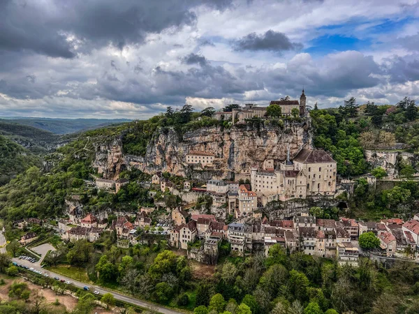 Schönes Dorf Rocamadour Département Lot Südwestfrankreich Das Heiligtum Der Jungfrau — Stockfoto